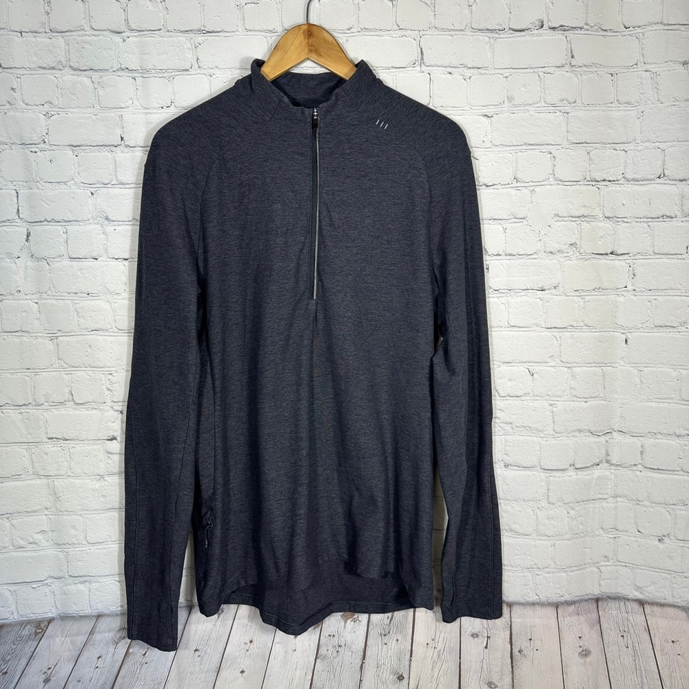 Lululemon Surge Warm Half Zip Pullover Mens‎ Heathered Gray Running Top Large